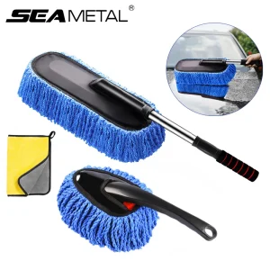 Kit nettoyage voiture microfibre – vadrouille poignée télescopique